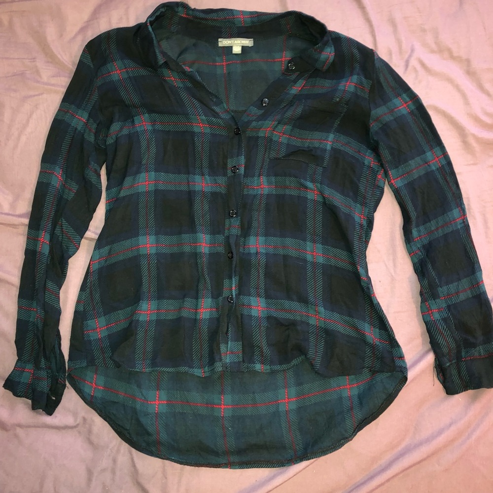 Plaid button up blouse